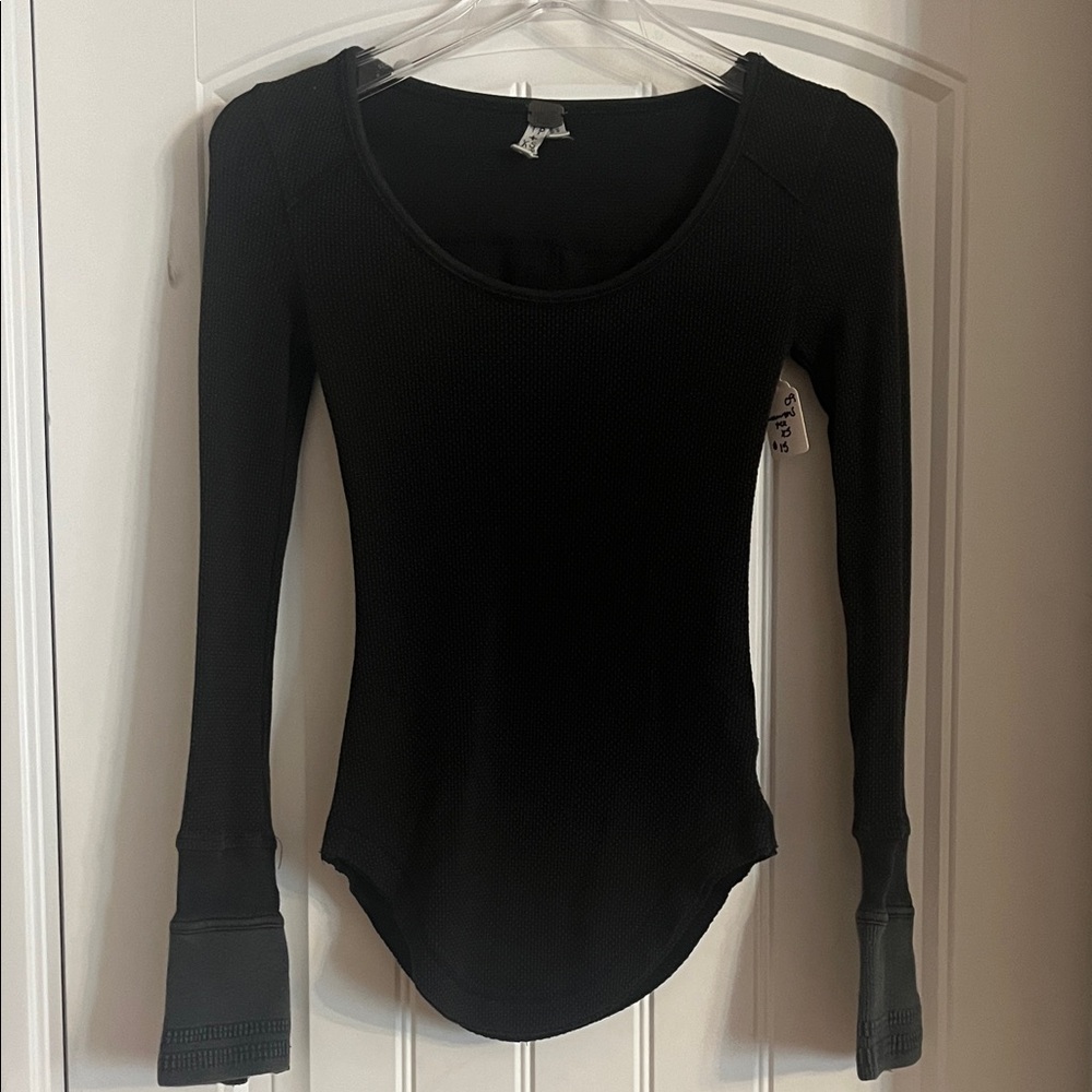 We The Free Black thermal Long Sleeve Top Free People XS